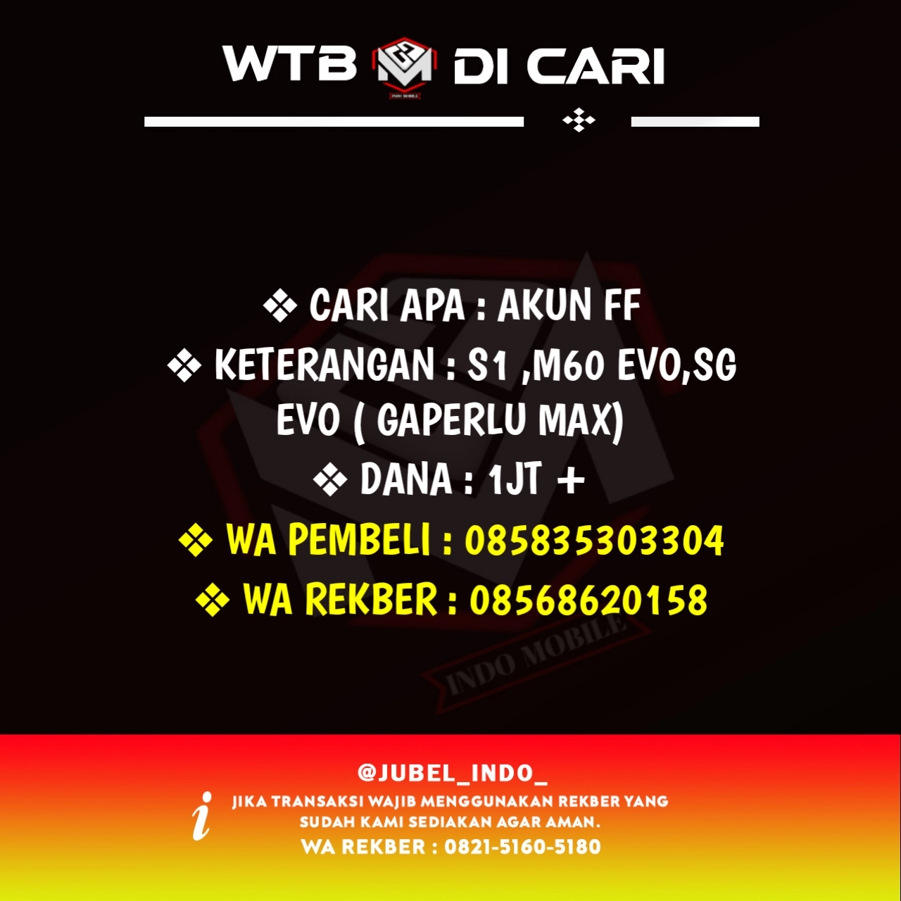 CARI AKUN FF #FF850