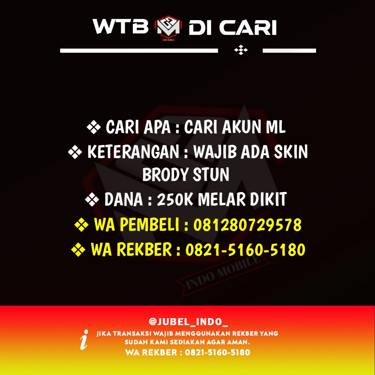CARI AKUN ML #ML2126