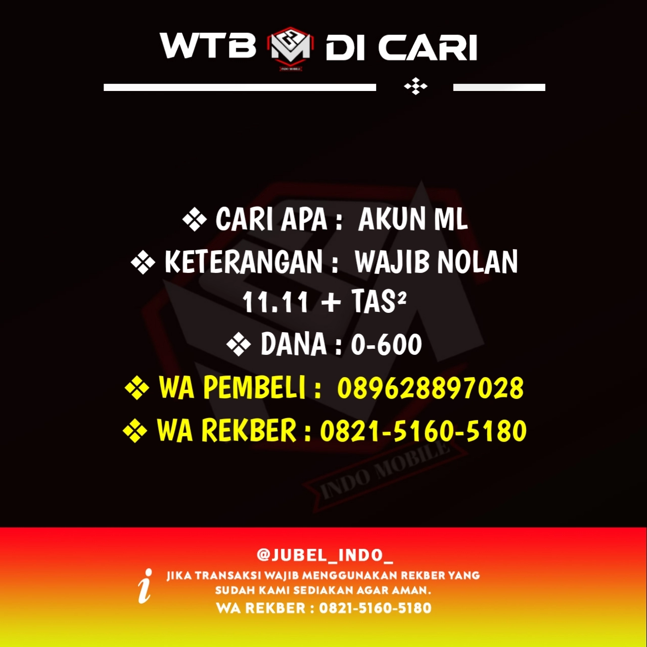 CARI AKUN ML #ML3232
