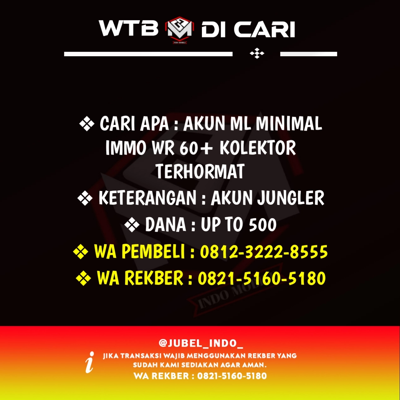 CARI AKUN ML #ML3611