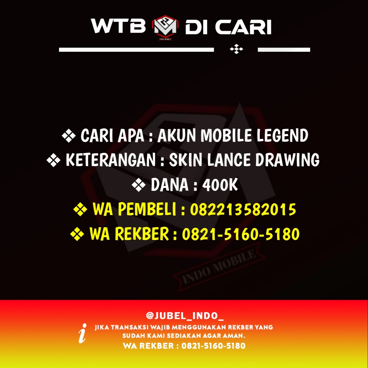 CARI AKUN ML #ML4571