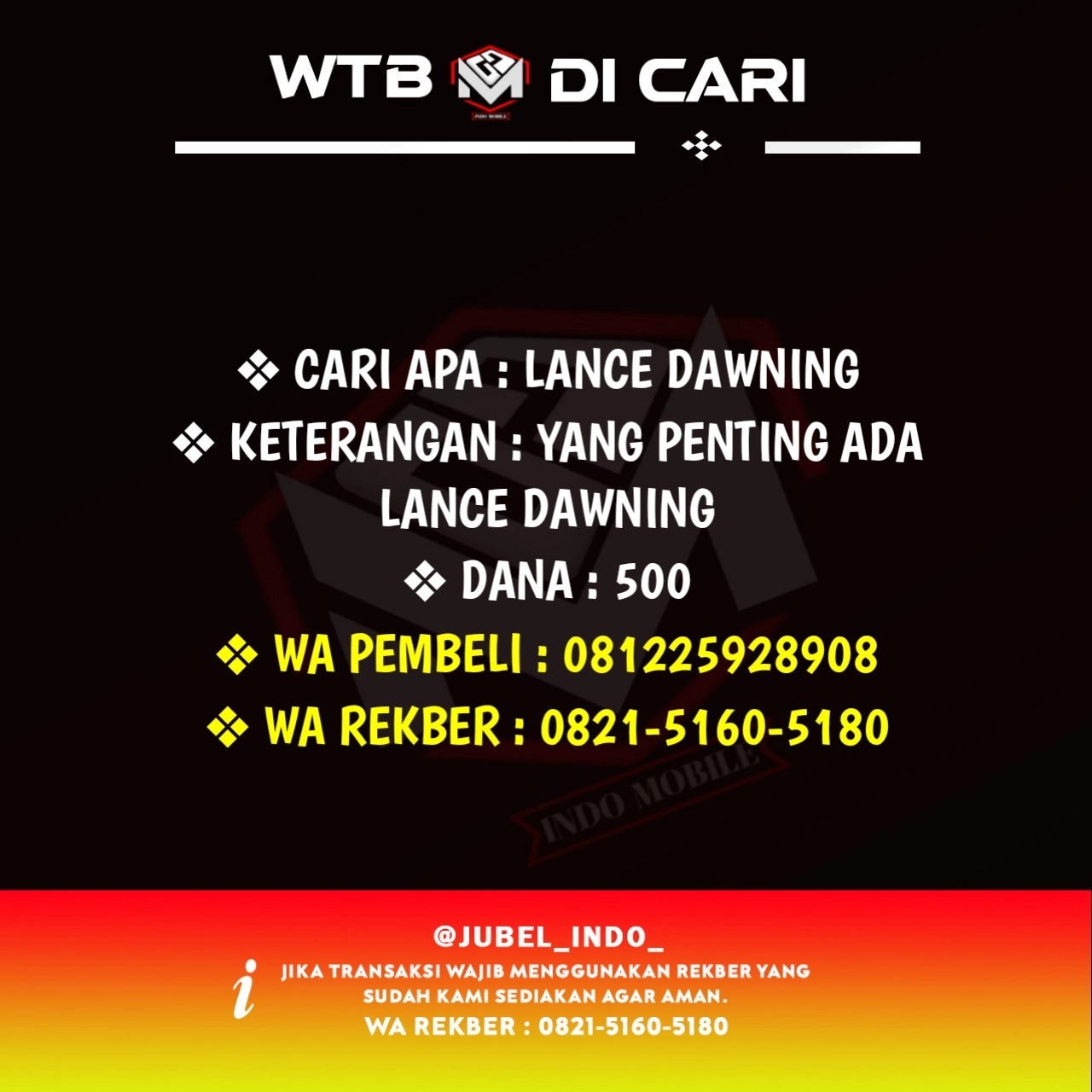 CARI AKUN ML #ML5020