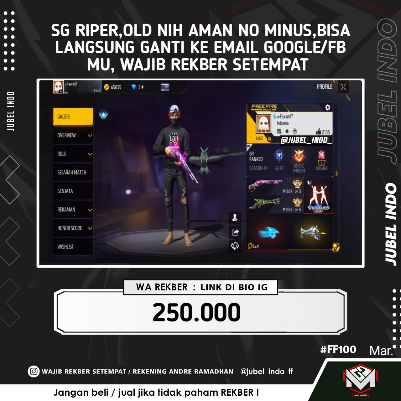 STOK FF #FF100