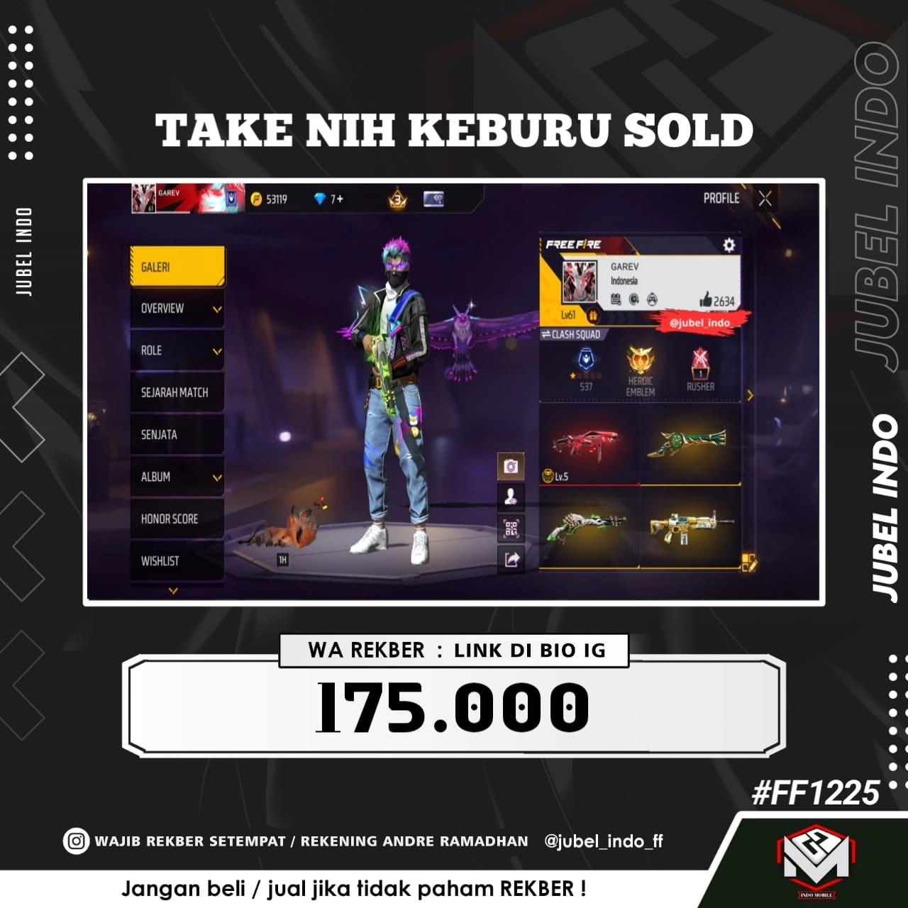 STOK FF #FF1225