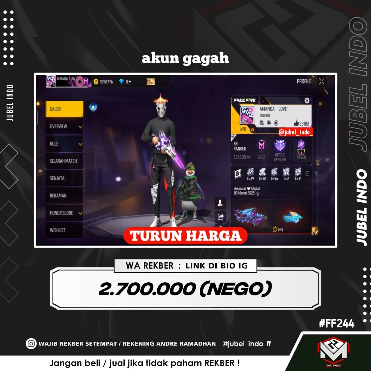 STOK FF #FF244