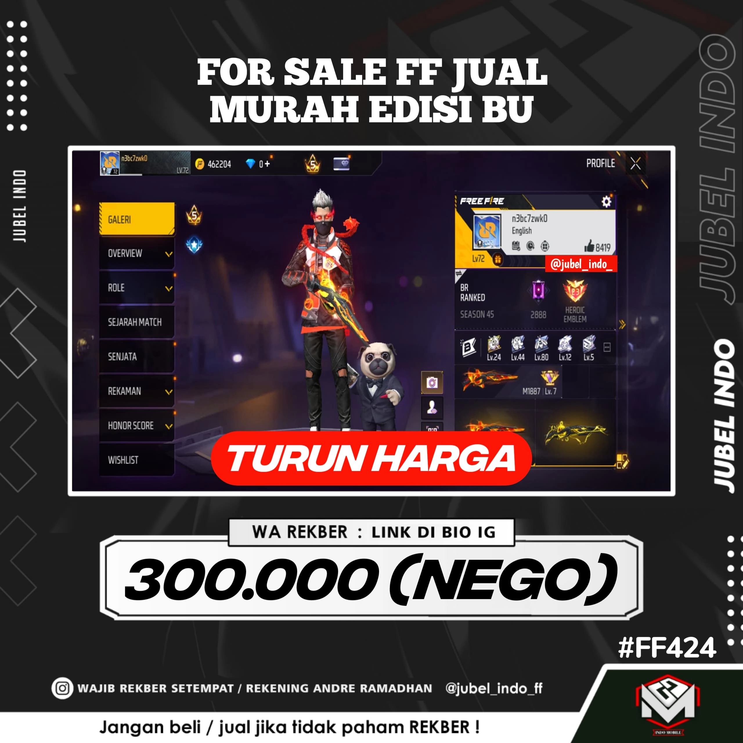 STOK FF #FF424