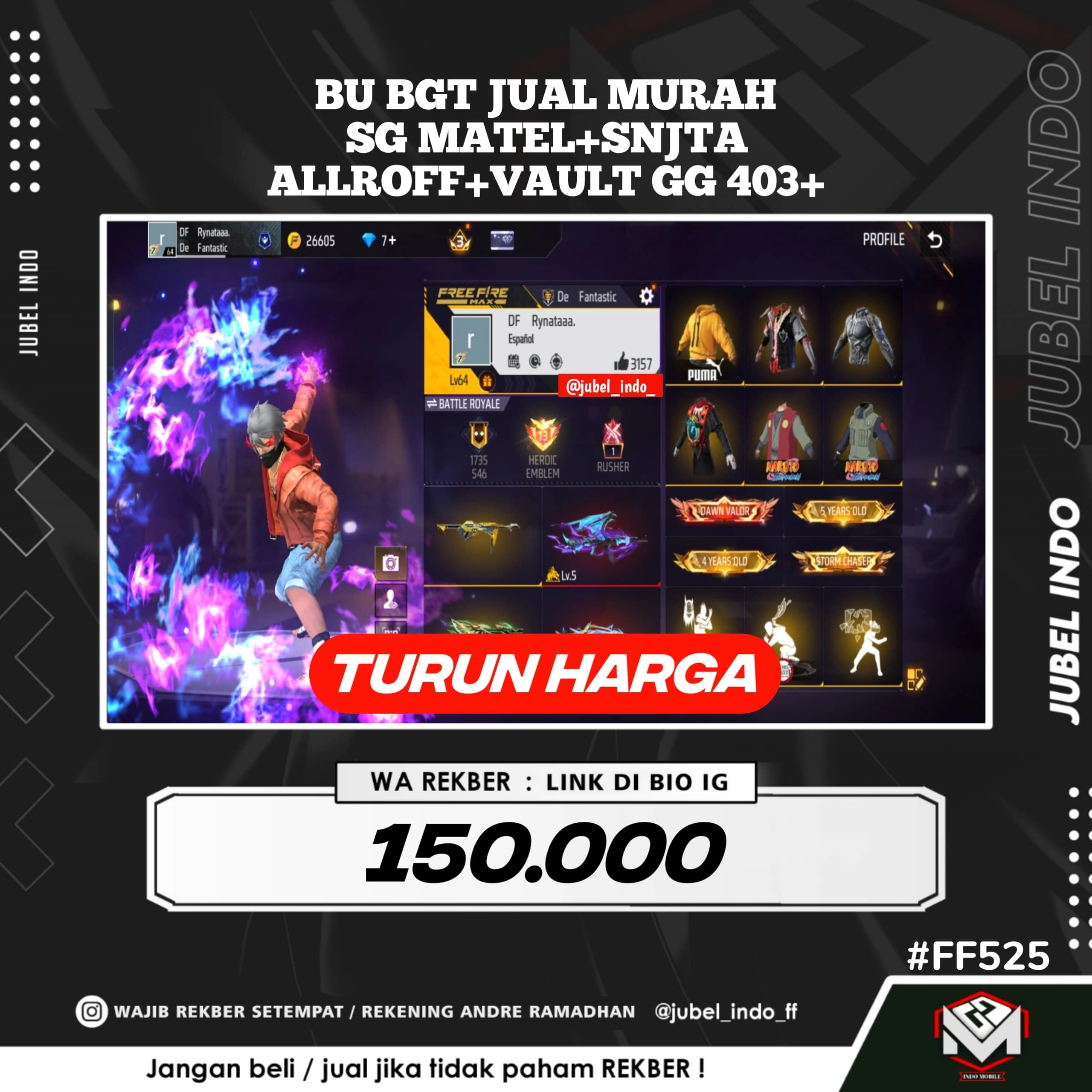 STOK FF #FF525