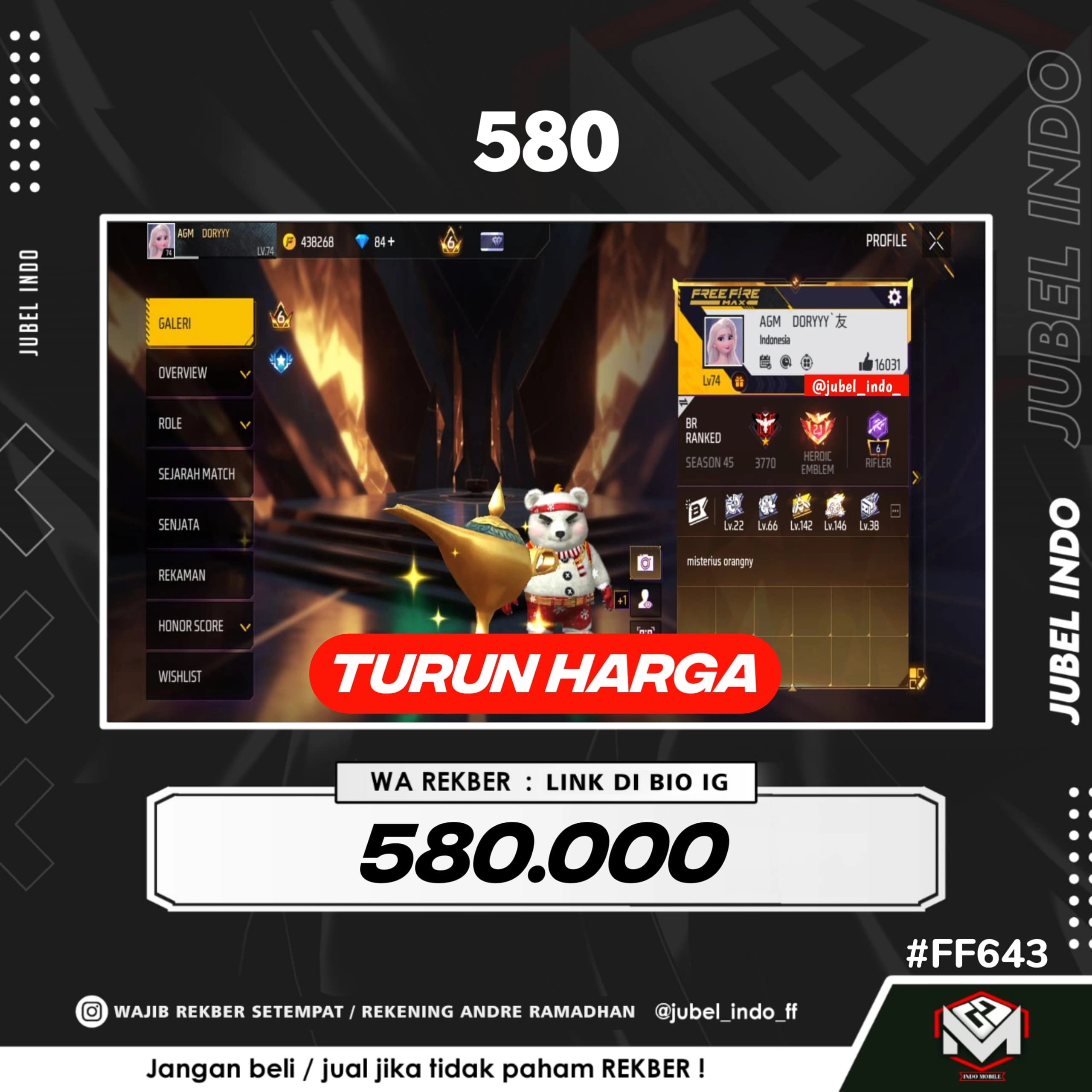 STOK FF #FF643