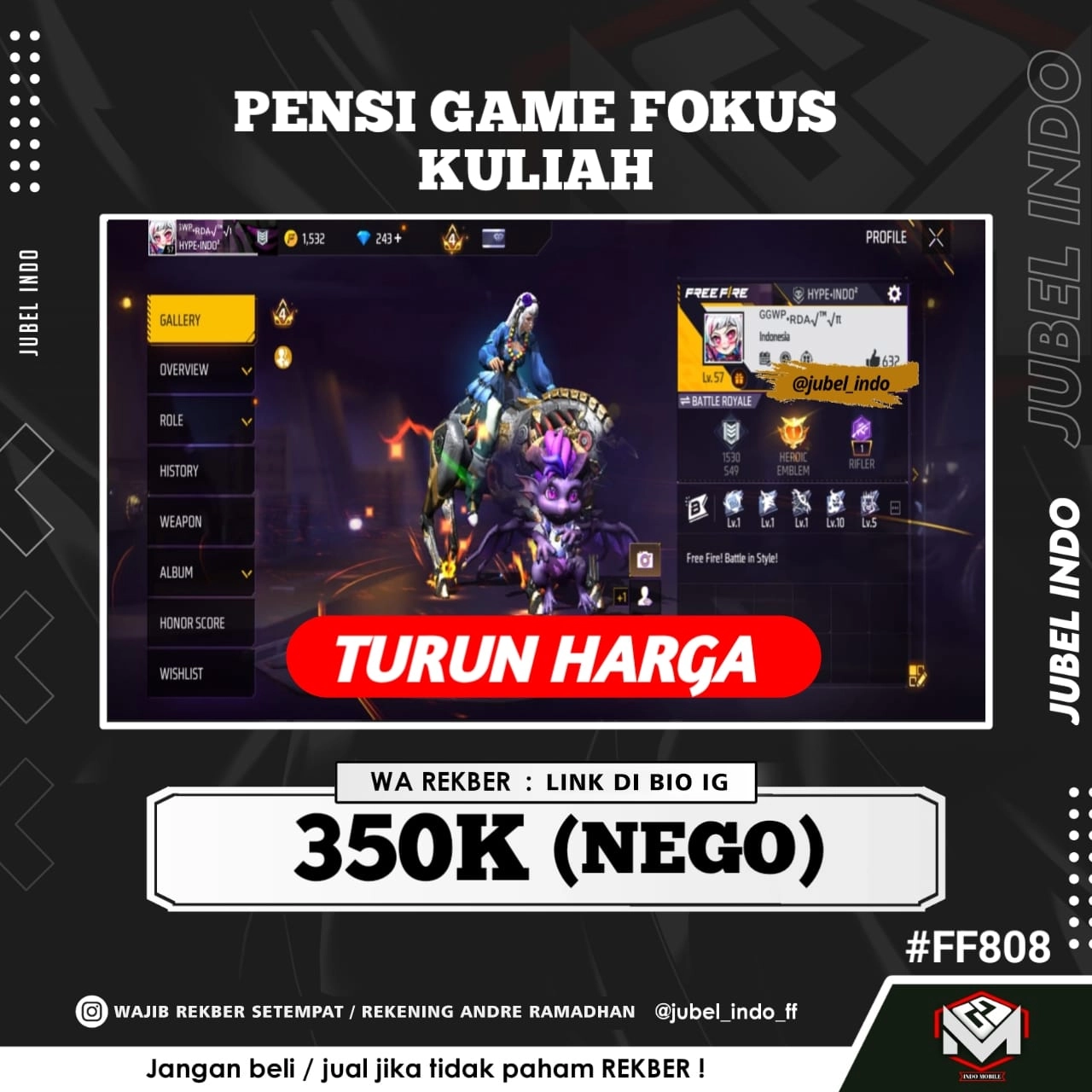 STOK FF #FF808