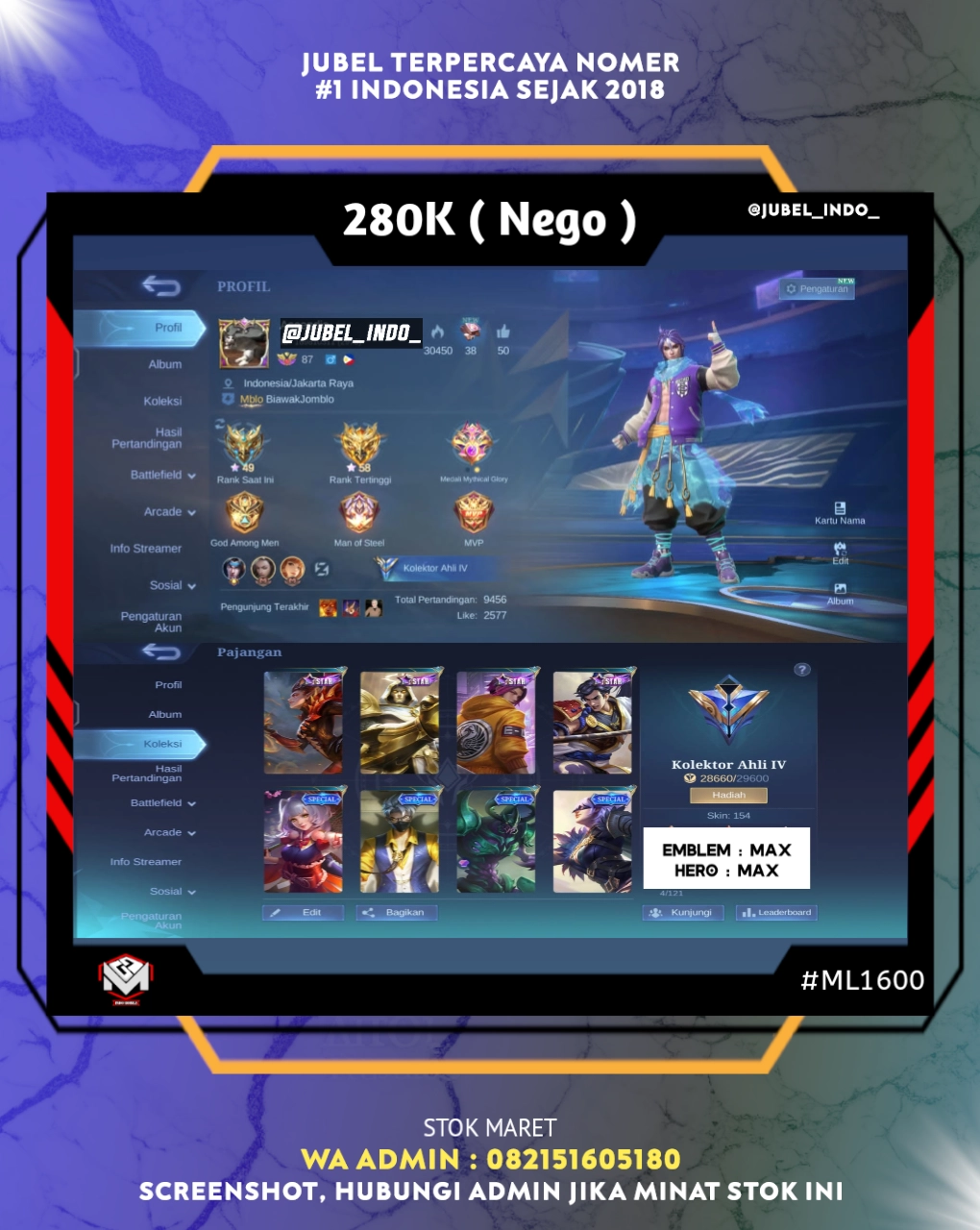 STOK ML #ML1600