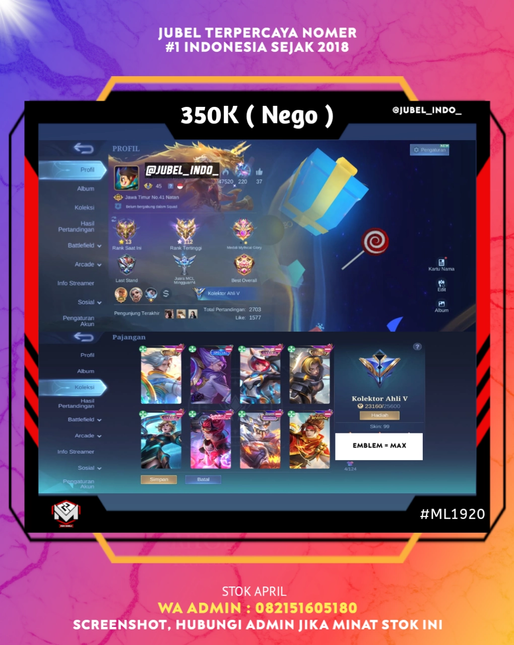 STOK ML #ML1920