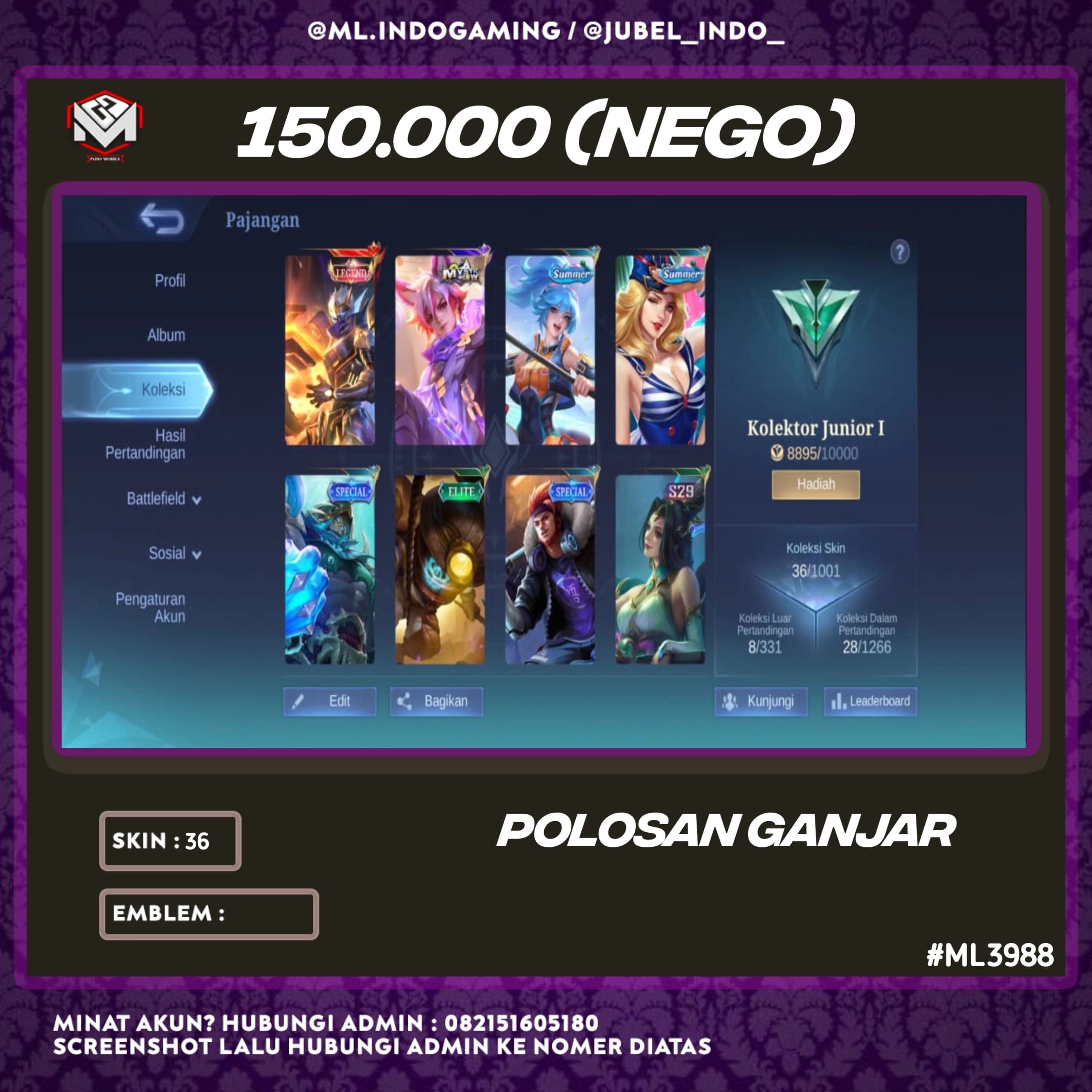 STOK ML #ML3988