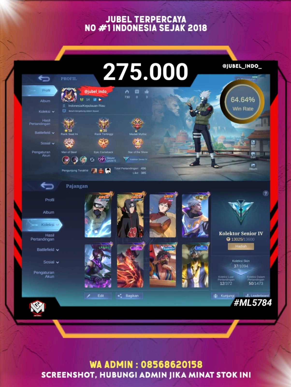 STOK ML #ML5784