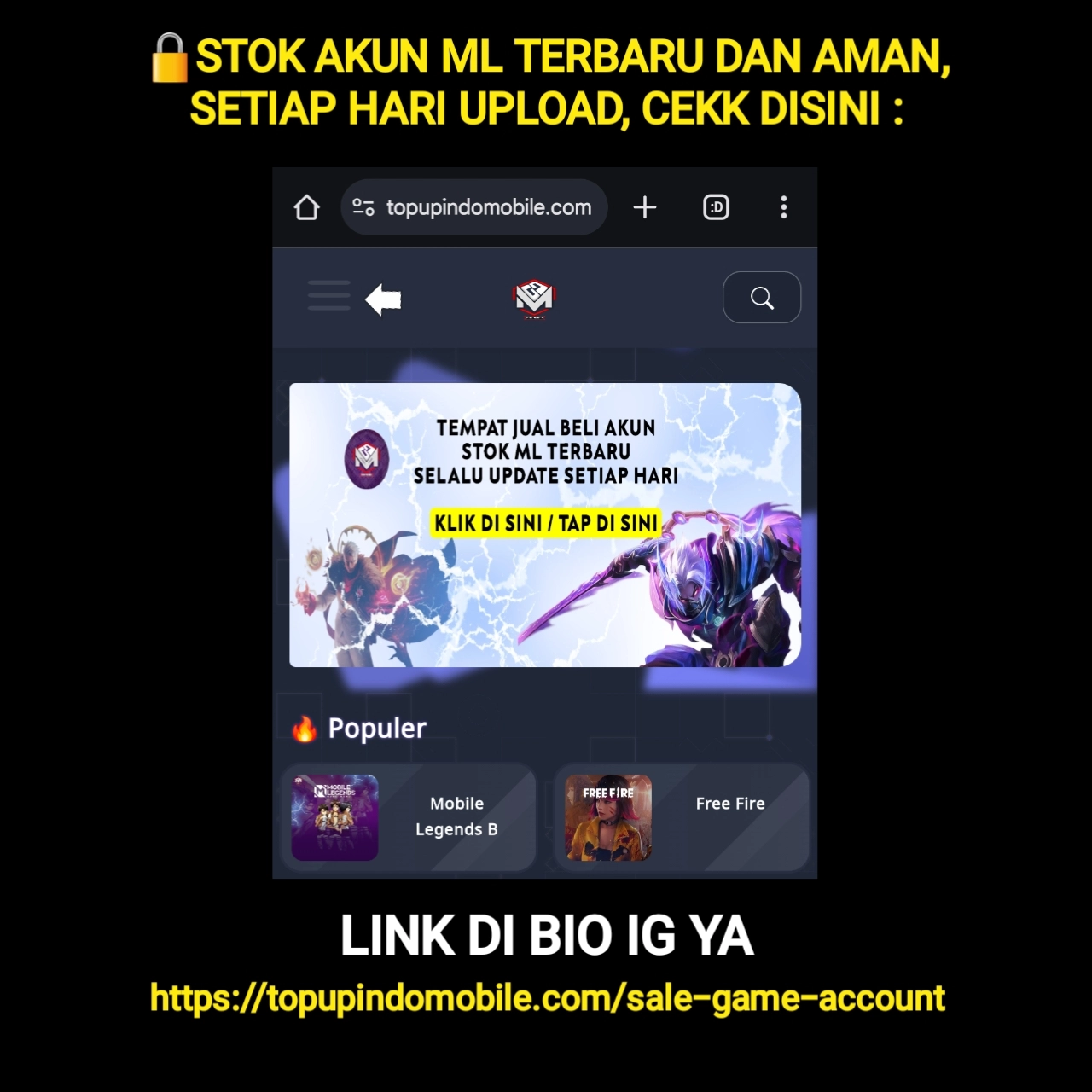 STOK ML #TERSEDIA SCROLL KE ATAS